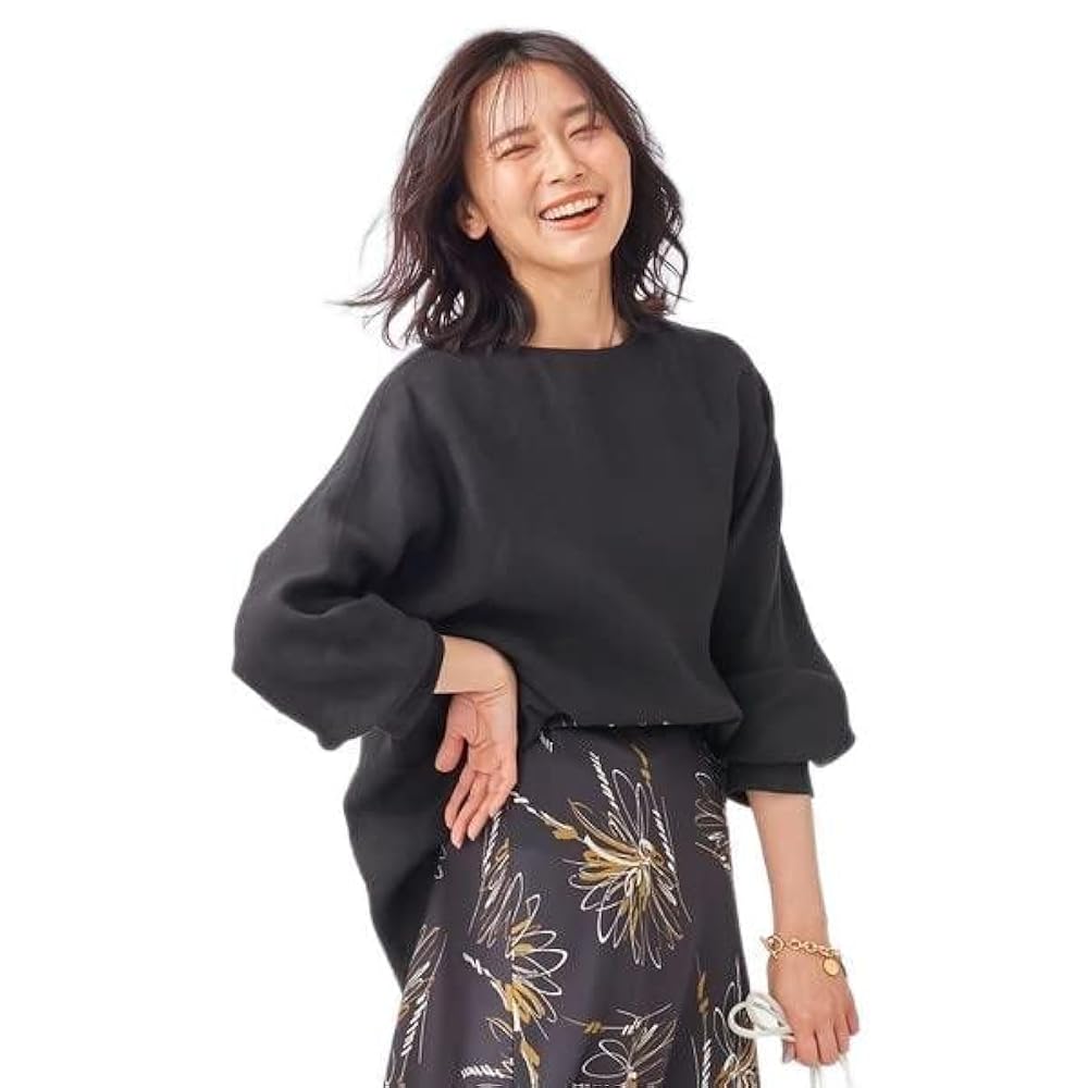 Amazon | [23区] LIBECO スリーブコンシャス ブラウス ブラック